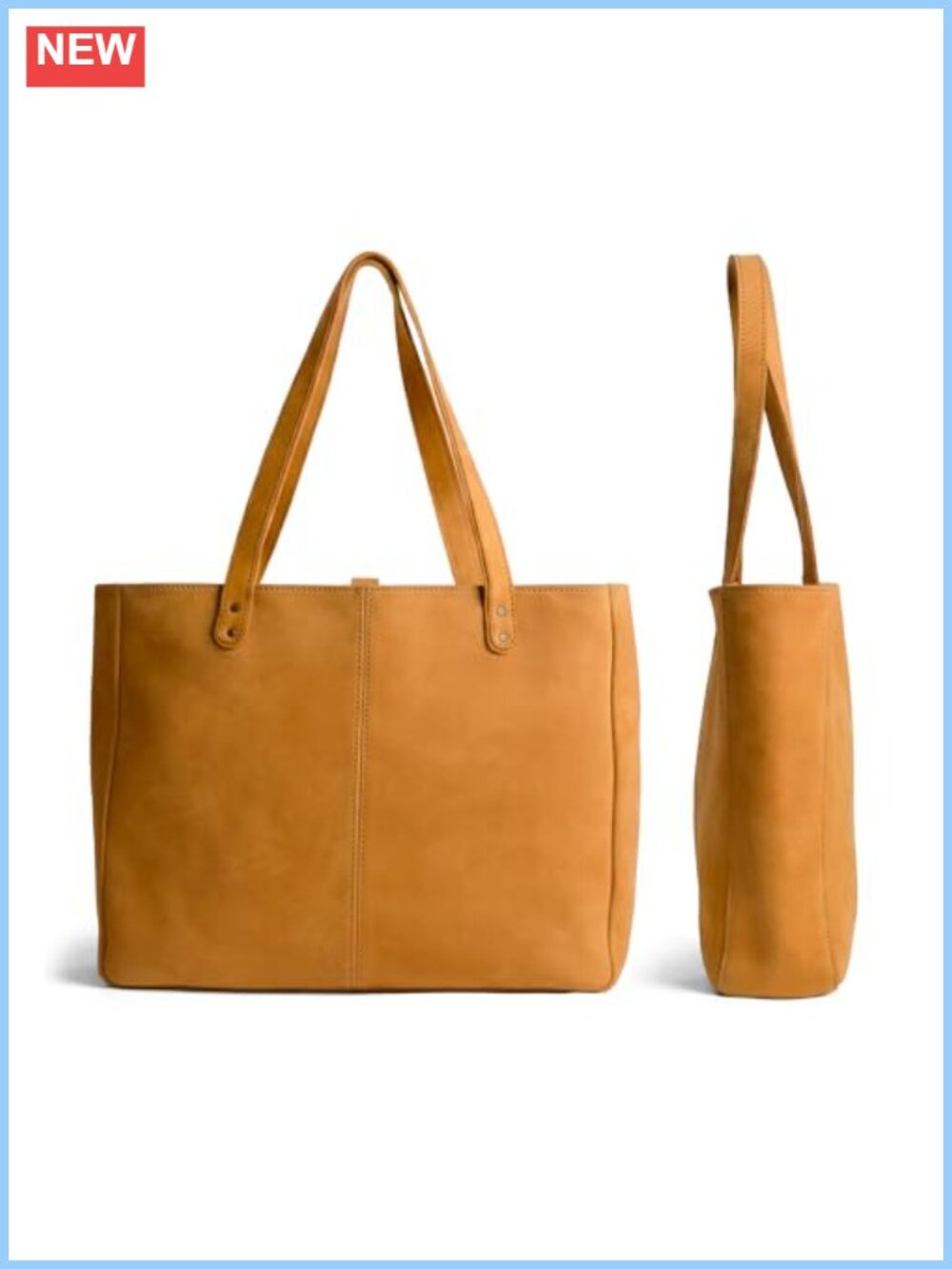 Full-Grain Leather Tote Bag Large Shoulder Laptop Work Purse